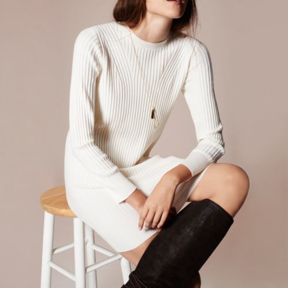 Club Monaco White Sweater Dress